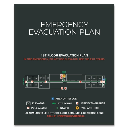 Standard Entrance Evacuation Plans - California Compliant