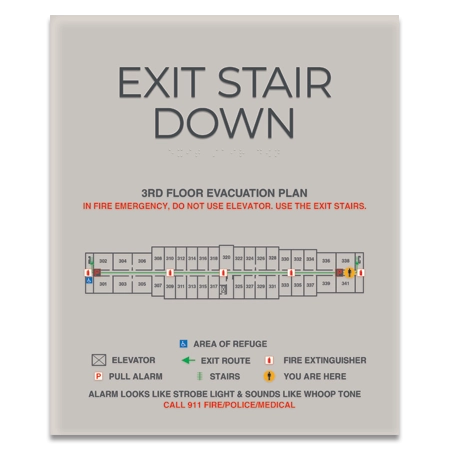 Standard Stairway Evacuation Plans - California Compliant