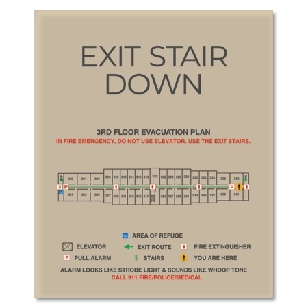 Standard Stairway Evacuation Plans - California Compliant