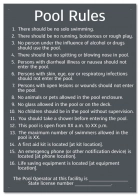 State Pool & Spa Signs - Pool Rules - South Carolina Compliant