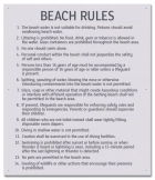 State Pool Sign - Beach Rules - Illinois Compliant