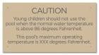 State Pool Sign - Caution Pool Temperature - Michigan Compliant