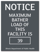State Pool Sign - Max Bather Load - Illinois Compliant