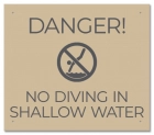 State Pool Sign - No Diving - Maryland Compliant