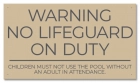 State Pool Sign - No Lifeguard - Minnesota Compliant