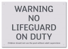 State Pool Sign - No Lifeguard on Duty - California