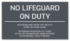 State Pool Sign - No Lifeguard On Duty - KY Compliant