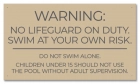 State Pool Sign - No Lifeguard on Duty - Maryland Compliant