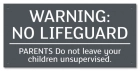 State Pool Sign - No Lifeguard on Duty - Oregon Compliant