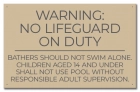 State Pool Sign - No Lifeguard on Duty - Utah Compliant