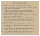 State Pool Sign - Pool Rules - Michigan Compliant