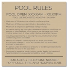 State Pool Sign - Pool Rules - New York City Compliant