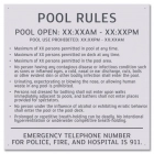 State Pool Sign - Pool Rules - New York City Compliant
