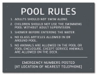 State Pool Sign - Pool Rules - North Carolina Compliant