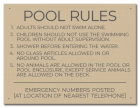 State Pool Sign - Pool Rules - North Carolina Compliant