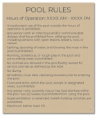 State Pool Sign - Pool Rules - Rhode Island
