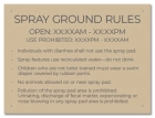 State Pool Sign - Spray Ground Rules - New York City Compliant
