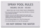 State Pool Sign - Spray Pool Rules - Montana Compliant