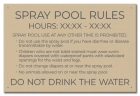 State Pool Sign - Spray Pool Rules - Montana Compliant