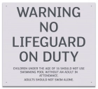 State Pool Sign - Warning No Lifeguard on Duty Sign - Maine Compliant