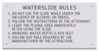 State Pool Sign - Waterslide Rules - Wisconsin Compliant