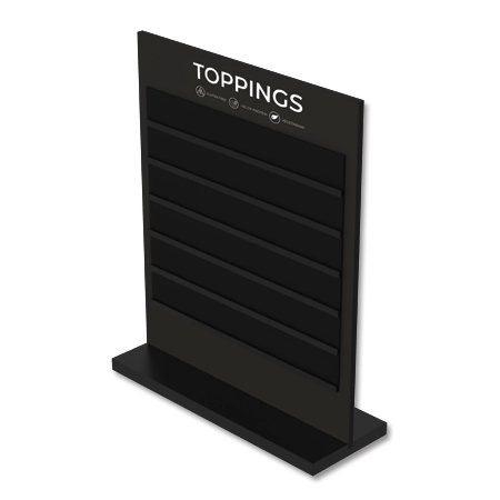 Toppings Countertop MenuBlack Acrylic Easel