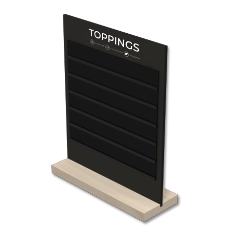 Toppings Countertop MenuNatural Wood Easel