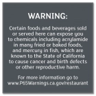 Warning Sign: Foods and Beverages