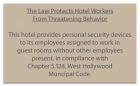 West Hollywood CA Housekeeper Protection Notice - Acrylic - 4 Pk