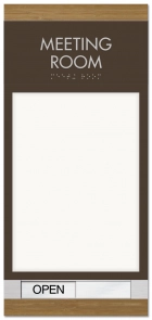 2-Line Room Sign w/Window & Sliding Panel
