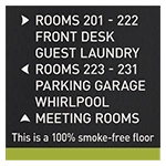7-Line Directional Sign - Smoke-Free Floor