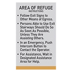 Area of Refuge Instructions Sign