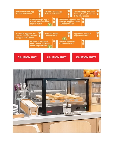 Breakfast Label Magnets - Orange & Red, Pack of 13
