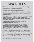 Delaware Spa Rules Warning Sign