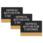 Depress Button Sign - Pack of 3