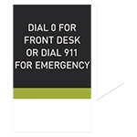 Easel - "For Front Desk or Emergency" House Phone Instruction Sign