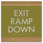 "Exit Ramp Down" Egress Sign - CA Compliant