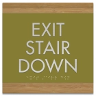 "Exit Stair Down" Egress Sign - CA Compliant