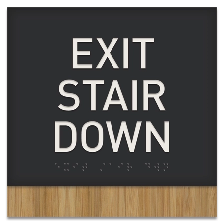 Exit Stair Down Egress Sign - CA Compliant