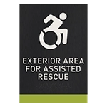 Exterior Area for Assisted Rescue Sign - Dynamic ISA Symbol