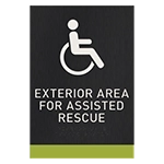 Exterior Area for Assisted Rescue Sign - ISA Symbol