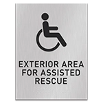Exterior Area for Assisted Rescue Sign - ISA Symbol