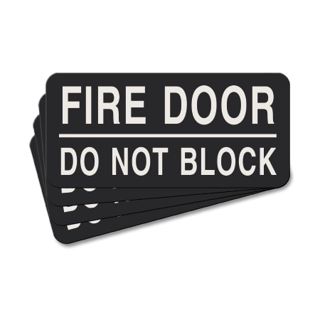 Fire Door - Do Not Block Label - 4 Pack