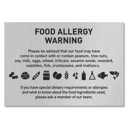 Food Allergy Warning Sign - Dynamic - Canadian Version
