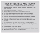 Georgia Water Slide Risk of Illness and Injury Sign