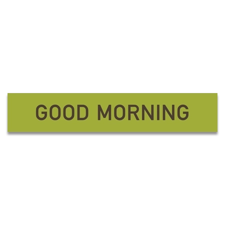 Green "Good Morning" Acrylic Cabinet Cover
