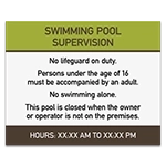 Guest Room Pool Supervision Sign - NJ Compliant