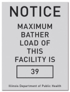 Illinois Maximum Bather Load Pool & Spa Sign