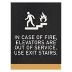 In Case of Fire Sign w/ Symbol - No Braille