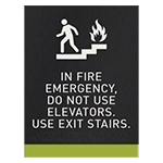 In Fire Emergency Sign w/ Symbol - No Braille